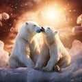 Couple of polar bears in love Royalty Free Stock Photo