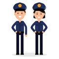 Couple police officers avatars characters