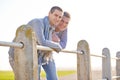 Couple, portrait and happy gay male people, smile and marriage in nature at park. LGBT, love and support or trust from Royalty Free Stock Photo