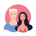 Couple Portrait Happy young mixed race multi racial family Relationship concept Face portrait Royalty Free Stock Photo