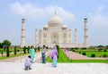 Couple Posing at Taj Mahal