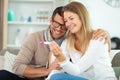 couple with positive home pregnancy test Royalty Free Stock Photo