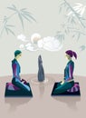Couple Practicing Zen Meditation Royalty Free Stock Photo