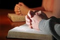 Couple Praying Bibles Royalty Free Stock Photo