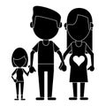 Couple pregnant and daughter pictogram