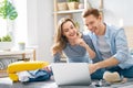 Couple preparing for the journey Royalty Free Stock Photo