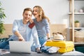 Couple preparing for the journey Royalty Free Stock Photo