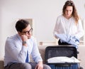 Couple preparing for the travel trip Royalty Free Stock Photo