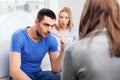 Couple with problem at family psychologist office Royalty Free Stock Photo