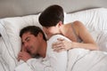 Couple With Problems Having Disagreement In Bed Royalty Free Stock Photo