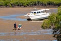 A Couple Pumping For Bait To Go Fishing Royalty Free Stock Photo