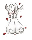 a couple of rabbits in love on Valentine\'s day