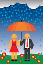 Couple in rain