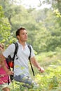 Couple rambling in countryside Royalty Free Stock Photo