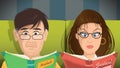 Couple reading books Royalty Free Stock Photo