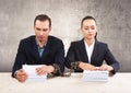 Couple reading a contract Royalty Free Stock Photo