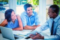 Couple and real estate agent discussing together Royalty Free Stock Photo