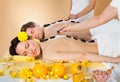 Couple Receiving hot stone Therapy At Spa Royalty Free Stock Photo