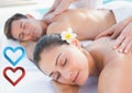 Couple receiving massage in spa Royalty Free Stock Photo