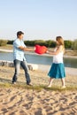 Couple with red heart