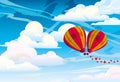 Couple red hot air balloons Royalty Free Stock Photo