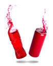 Couple red soda splashing Royalty Free Stock Photo