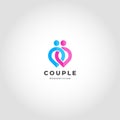 Couple is a relationship logo linked human point concept