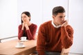 Couple with relationship problems at table Royalty Free Stock Photo