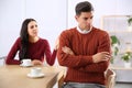 Couple with relationship problems at table Royalty Free Stock Photo