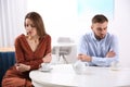 Couple with relationship problems at table Royalty Free Stock Photo