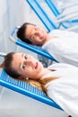 Couple in relaxation room of wellness spa Royalty Free Stock Photo