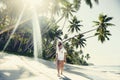 A couple relaxing on the beach Concept Royalty Free Stock Photo