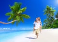 Couple Relaxing Beach Dating Couple Concept Royalty Free Stock Photo