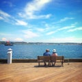 Couple relaxing on the beach