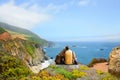 Couple relaxing on hiking trip in high mountains. Royalty Free Stock Photo