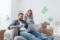 Couple relaxing during home renovation Royalty Free Stock Photo