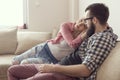 Couple relaxing at home