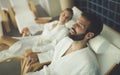 Couple relaxing in spa center Royalty Free Stock Photo