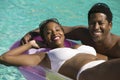Couple Relaxing in Swimming Pool portrait.