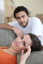 Couple relaxing after tiring day Royalty Free Stock Photo
