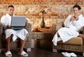 Couple relaxing in wellness Royalty Free Stock Photo