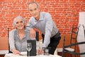 Couple in a restaurant Royalty Free Stock Photo