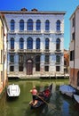 Couple ride on gondola in Venice, Italy Royalty Free Stock Photo