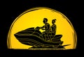 Couple riding jet ski Royalty Free Stock Photo