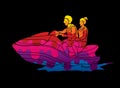 Couple riding jet ski Royalty Free Stock Photo