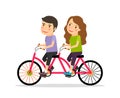 Couple riding tandem bicycle Royalty Free Stock Photo