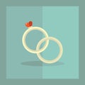 couple rings. Vector illustration decorative design