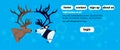 Couple robot reindeer portrait artificial intelligence concept robotic deer cartoon animal flat copy space horizontal