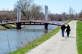 Couple and romantic bridge