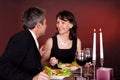 Couple at romantic dinner in restaurant Royalty Free Stock Photo